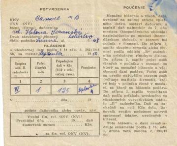 Daň z príjmu pre vdovu 1950 Daň z príjmu pre vdovu 1950